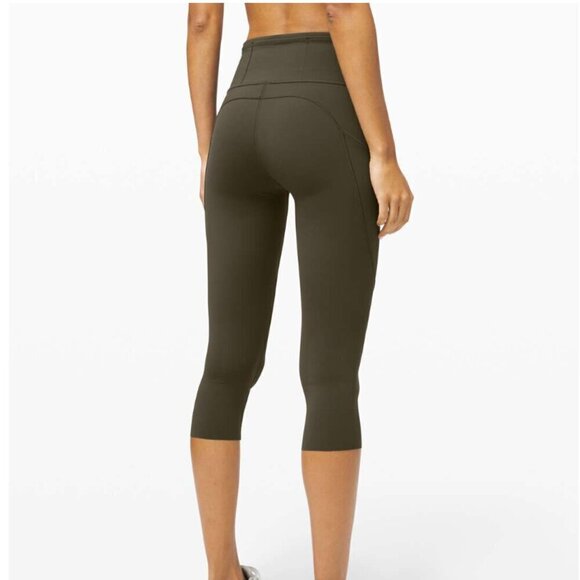 Lululemon Fast and Free Crop II 19" *Non-Reflective Dark Olive - Picture 6 of 6
